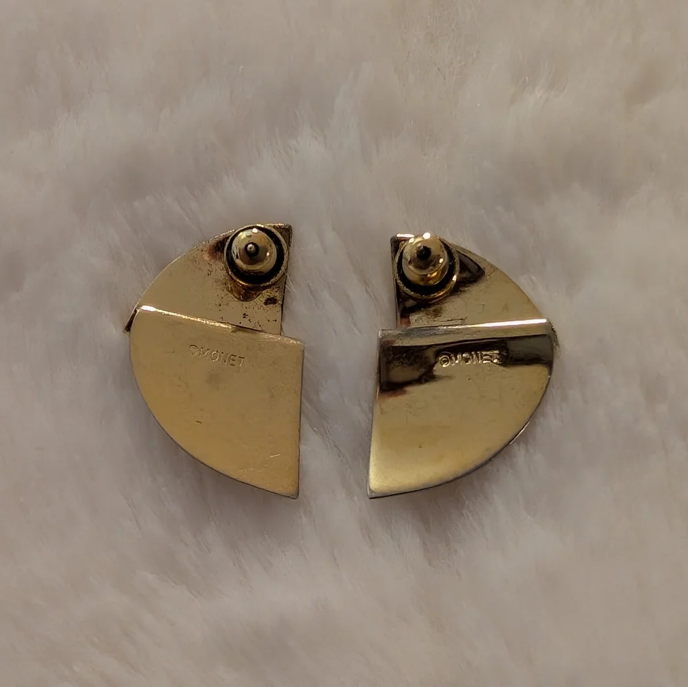 Monet Vintage Geometric Earrings - Picture 2 of 4